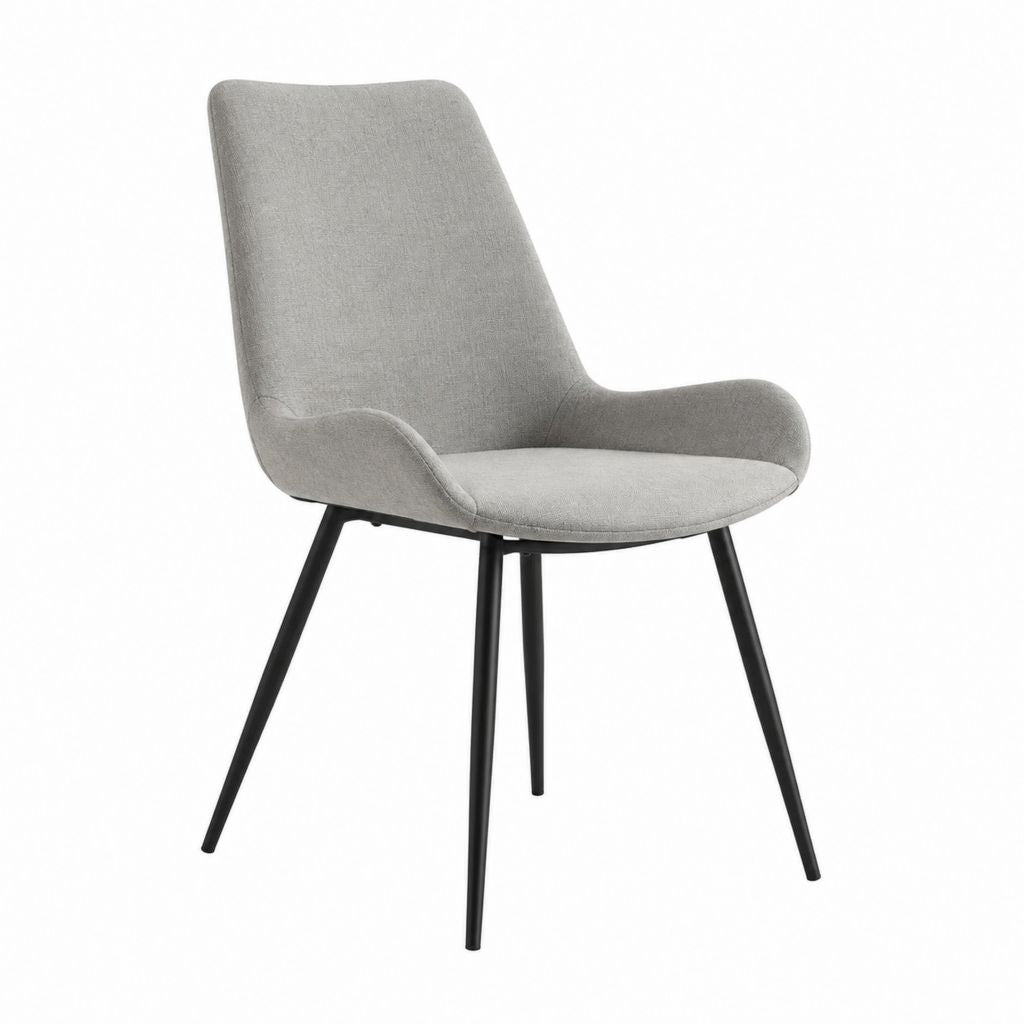 Esszimmerstuhl mit Armlehnen Grau Polyester Stahlgestell 58 x 63 x 88 cm