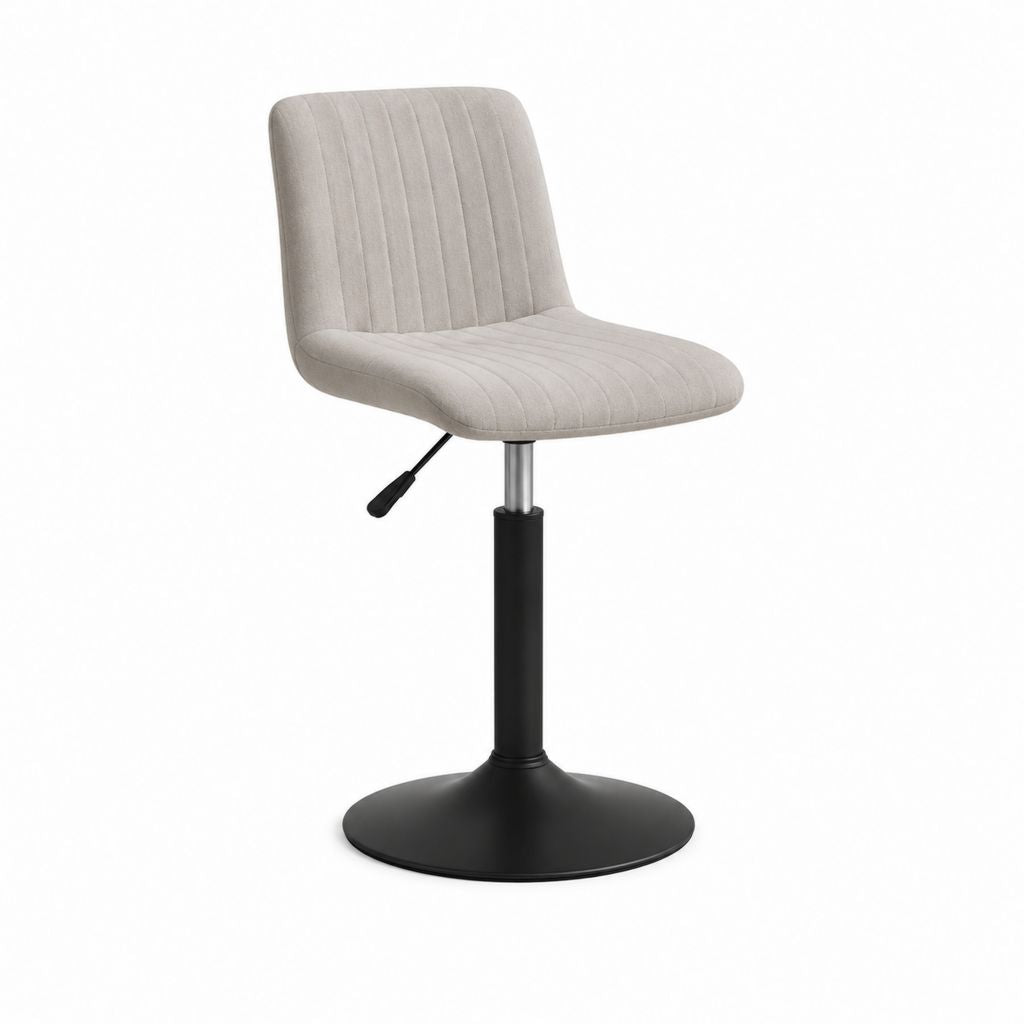 Höhenverstellbarer Barhocker Greige mit Polyestersamt Bezug Stahlfuß 48 x 52 x 88-109 cm
